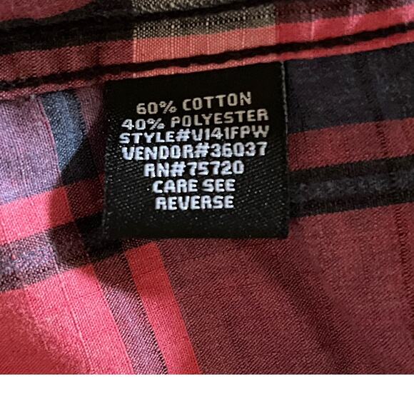 BKE Vintage Brand Men's Plaid‎ Western Shirt Size M Classic Pearl Snap Front - Picture 7 of 11